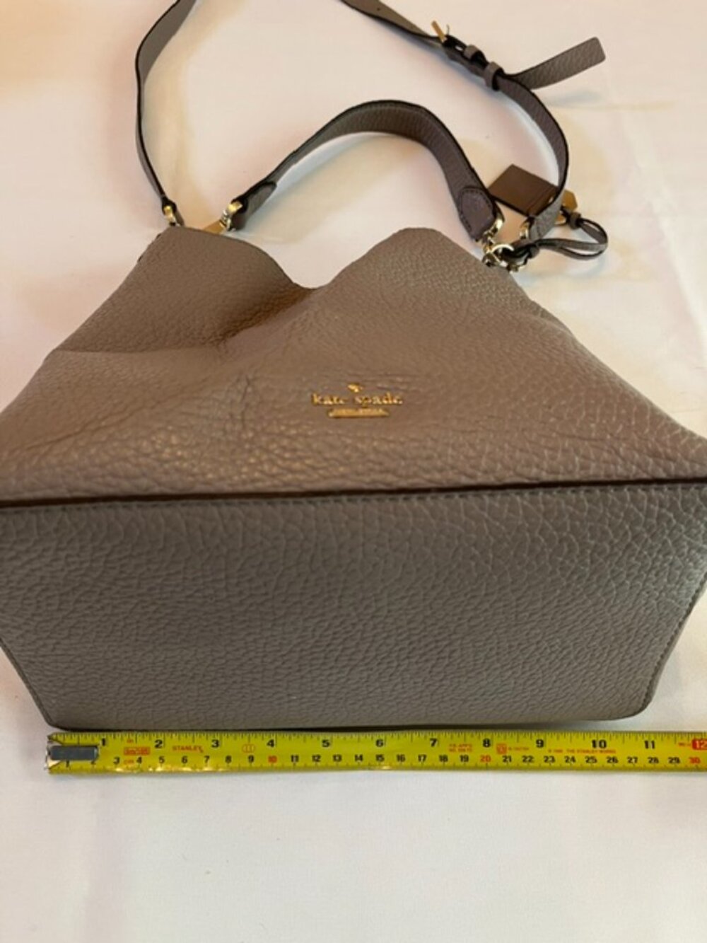 KATE SPADE | New York Gray Pebbled Leather Tote Hobo Shoulder bag-EUC - Picture 16 of 16